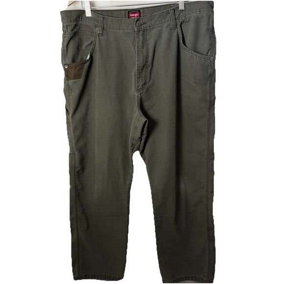 Wrangler Workwear Carpenter Pants Relaxed Olive Green Mens 39x28 - Picture 1 of 7